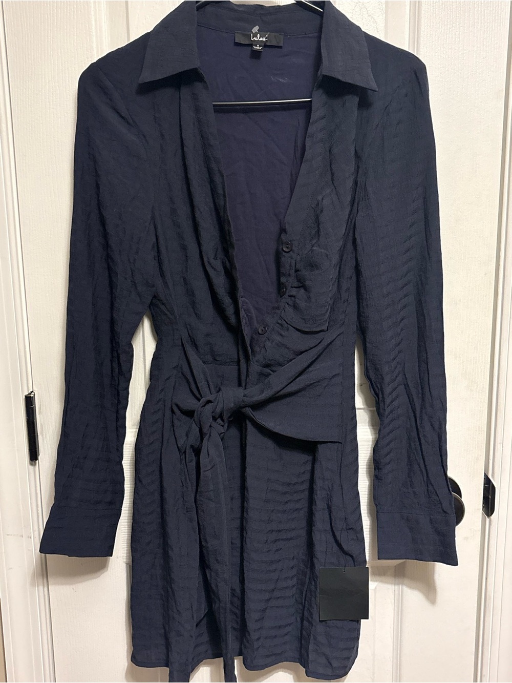 NWT Lulus Navy Tie-Waist dress
